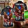 BlueJose Billiards 8 Ball Eagle American Flag Stripes Personalized Name, Team Name Unisex Shirt (4 Colors)