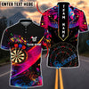 BlueJose Darts Neon Abstract Paint Splash Galaxy Personalized Name, Team Name Unisex Shirt (4 Colors)