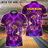 BlueJose Bowling & Pins Neon Cowboy Party Customized Name, Team Name 3D Shirt (4 Colors)