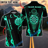 BlueJose Darts Futuristic Tech Circuit Neon Target Cool Gamer Style Personalized Name, Team Name Unisex Shirt (6 Colors)
