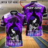 BlueJose Bowling & Pins Sexy Gothic Woman Flame Rose Customized Name, Team Name 3D Shirt (4 Colors)