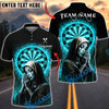 BlueJose Darts Holy Energy Virgin Mary Halo Spiritual Dark Style Personalized Name, Team Name Unisex Shirt (4 Colors)