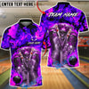 BlueJose Bowling & Pins Royal Skull King Queen Casino Art  Customized Name, Team Name 3D Shirt (4 Colors)