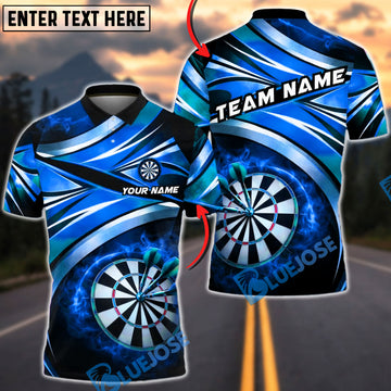 BlueJose Darts Dartboard Smoke Energy Personalized Name, Team Name Unisex Shirt (4 Colors)