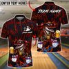 BlueJose Bowling & Pins Lucky Irish Crocodile Beer Customized Name, Team Name 3D Shirt (4 Colors)