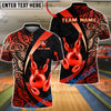 BlueJose Bowling & Pins Royal Crown Luxury Black Gold Customized Name, Team Name 3D Shirt (6 Colors)