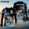 Bluejose Fishing Black Blue Wave Scale Pattern Custom Name & Team Name 3D Shirts (12 Breeds)