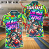 BlueJose Bowling & Pins Angry Monkey One More Strike Graffiti Style Customized Name, Team Name 3D Shirt (4 Colors)