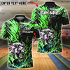 BlueJose Bowling & Pins Lion Power Strike Golden Black Customized Name, Team Name 3D Shirt (6 Colors)