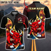 BlueJose Darts Angry Bull Dartboard Fire Power Graphic Personalized Name, Team Name Unisex Shirt (4 Colors)