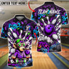 BlueJose Bowling And Pins Graffiti Monkey Street Art Explosion Customized Name, Team Name 3D Shirt (6 Colors)