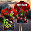 BlueJose Darts Shark Power Strike Multicolor Options Personalized Name Shirt (4 Colors)