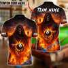 BlueJose Billiards 8 Ball Grim Reaper Hellfire Personalized Name Shirt (4 Colors)