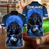 BlueJose Billiards 8 Ball Wolf Blood Moon Personalized Name Shirt (4 Colors)