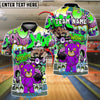 BlueJose Bowling Teddy Attack Customized Name, Team Name 3D Shirt (4 Colors)