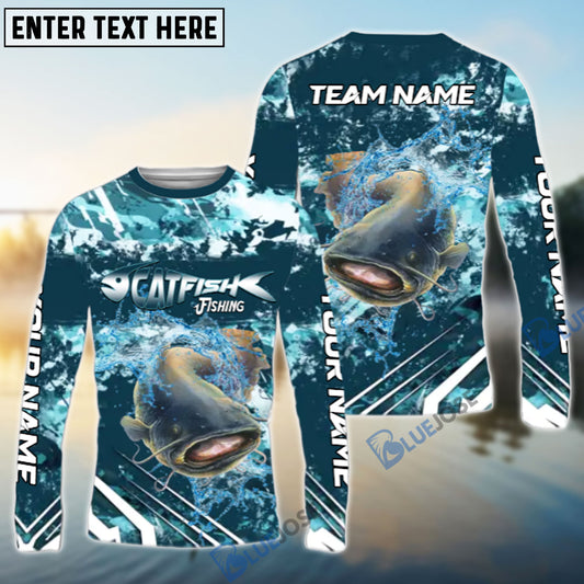 Bluejose Catfish Fishing Splash Pro Design Name & Team Name 3D Shirts