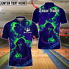 BlueJose Bowling And Pins Flame Grim Reaper With Bowling Design Customized Name, Team Name 3D Shirt (4 Colors)