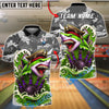 BlueJose Bowling And Pins Shark Pirate Design Customized Name, Team Name 3D Shirt (4 Colors)