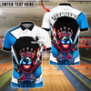 BlueJose Bowling And Pins Crown Flame Ball Black Smoke Design Customized Name, Team Name 3D Shirt (4 Colors)