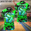 BlueJose Bowling And Pins Beer Shark Customized Name, Team Name 3D Shirt (4 Colors)