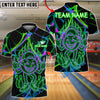 BlueJose Bowling And Pins Funny Neon Design Customized Name, Team Name 3D Shirt (4 Colors)