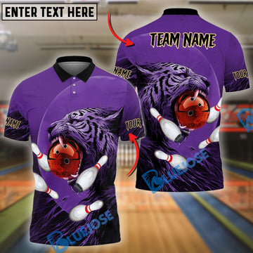 BlueJose Bowling And Pins Tiger Customized Name 3D Shirt (4 Colors)