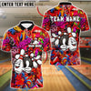 BlueJose Bowling And Pins Funny Graffiti Customized Name, Team Name 3D Shirt (4 Colors)