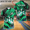 BlueJose Bowling And Pins Grunge Flame Customized Name, Team Name 3D Shirt (4 Colors)