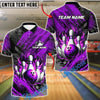 BlueJose Bowling And Pins Grunge Flame Customized Name, Team Name 3D Shirt (4 Colors)