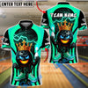 BlueJose Bowling And Pins King Flame Ball Design Customized Name, Team Name 3D Shirt (4 Colors)