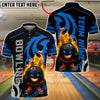 BlueJose Bowling And Pins King Pins Flame Premium Customized Name, Team Name 3D Shirt (4 Colors)