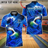 BlueJose Bowling And Pins Storm Shark Design Customized Name, Team Name 3D Shirt (4 Colors)