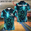 BlueJose Bowling And Pins Thunder Wild Bear Customized Name, Team Name 3D Shirt (4 Colors)