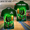 BlueJose Bowling And Pins Flaming Pin Beer Lover Customized Name, Team Name 3D Shirt (4 Colors)