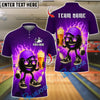 BlueJose Bowling And Pins Flaming Pin Beer Lover Customized Name, Team Name 3D Shirt (4 Colors)