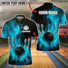 BlueJose Bowling And Pins Big Flame Customized Name, Team Name 3D Shirt (4 Colors)