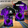 BlueJose Bowling And Pins Big Flame Customized Name, Team Name 3D Shirt (4 Colors)