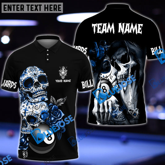 BlueJose Billiards Ball 8 Day Of The Death Personalized Name, Team Name Shirt (4 Colors)