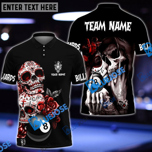 BlueJose Billiards Ball 8 Day Of The Death Personalized Name, Team Name Shirt (4 Colors)
