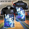BlueJose Bowling And Pins Galactic Strike Customized Name, Team Name 3D Shirt (4 Colors)