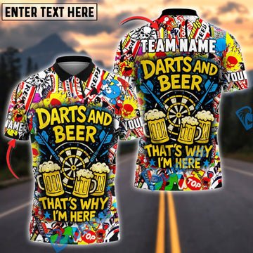 BlueJose Darts And Beer That's Why I'm Here 3 Personalized Name, Team Name Shirt