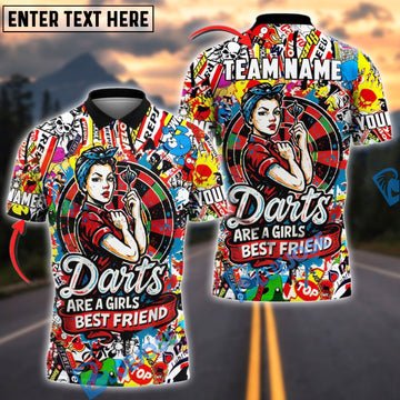 BlueJose Darts Girls Best Friend Personalized Name, Team Name Shirt