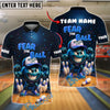 BlueJose Bowling Fear the Ball Cartoon Power Style Customized Name, Team Name 3D Shirt (4 Colors)
