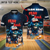 BlueJose Bowling Fear the Ball Cartoon Power Style Customized Name, Team Name 3D Shirt (4 Colors)