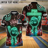 BlueJose Bowling Neon Strike Pin Crusher Style Customized Name, Team Name 3D Shirt (4 Colors)