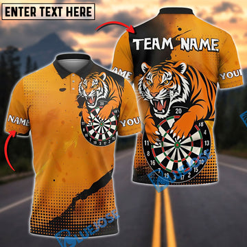 BlueJose Darts Tiger Roar Personalized Name, Team Name Shirt (4 Colors)