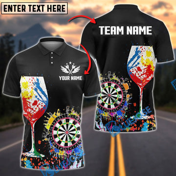 BlueJose Darts Splash Wine Personalized Name, Team Name Shirt