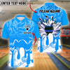 BlueJose Bowling And Pins Shockwave Customized Name, Team Name 3D Shirt (4 Colors)