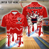 BlueJose Bowling And Pins Shockwave Customized Name, Team Name 3D Shirt (4 Colors)