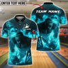 BlueJose Bowling And Pins Gorilla Flame Customized Name, Team Name 3D Shirt (4 Colors)